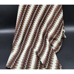 1970s Knit Stretch Apparel Fabric Geometric 50" Wide 1 Yard 10" Brown White